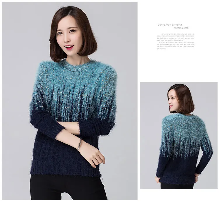 Free shipping woman clothes new autumn and winter fashion comfortable soft gold color matching quality mohair sweaters coat