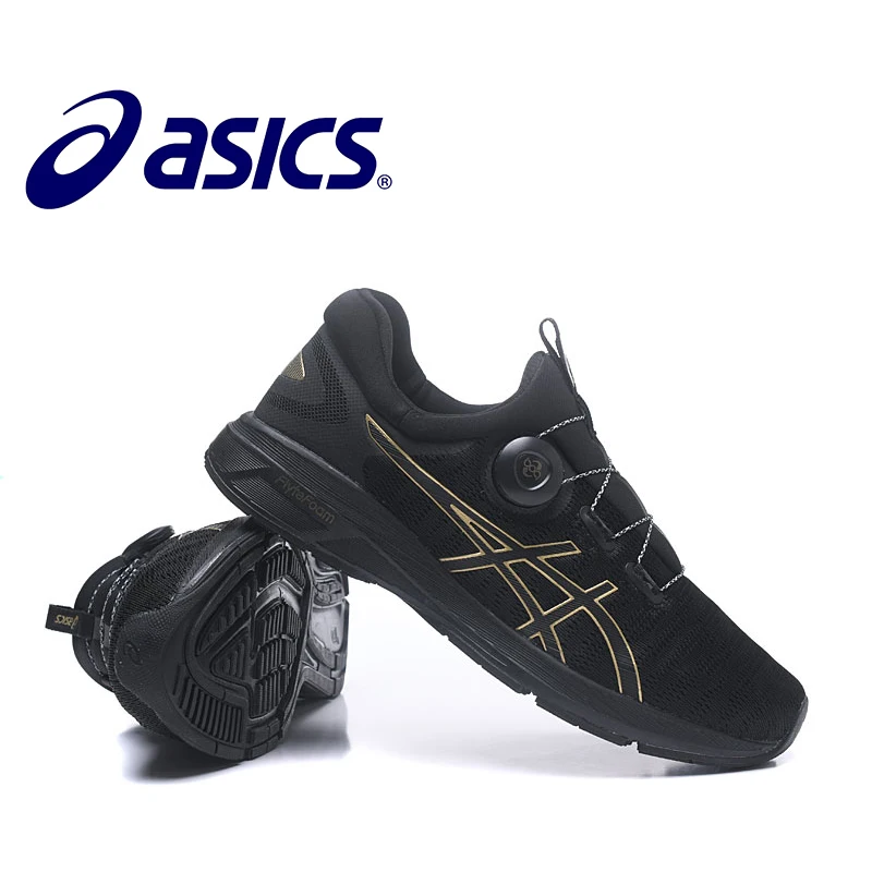 

ASICS'S Outdoor Running shoes 2018 New Hot Sale ASICS GEL Running Shoes Man's Black and Gold T7D6N-0193 40-45 Size