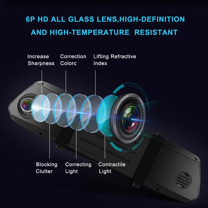 CHARONPLU DVR Dash camera Dual Cam Car Mirror 4 k/gps/Con Vision Nocturna камера заднего вида Full HD