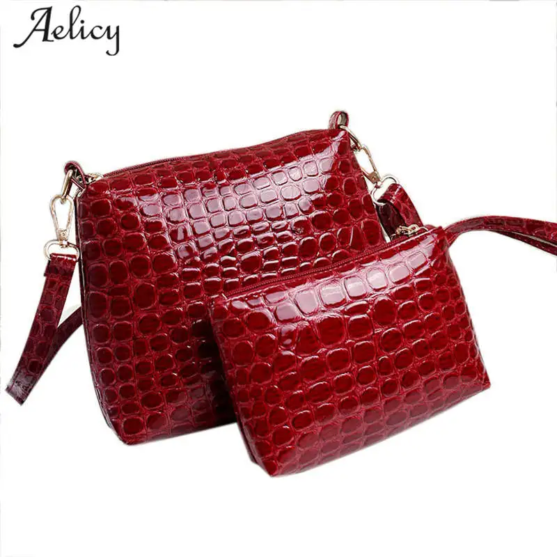 

Aelicy High Quality 2Set Leather handbag Composite Bag Bolsas Femininas Famous Brand Shoulder Bag Sac a Main Vintage Tote Bag