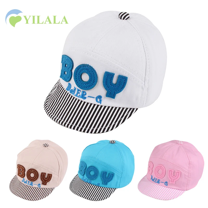 Letter Newborn Baby Cap Cotton Solid Boys Girls Cap Cute Baby Sun Hat
