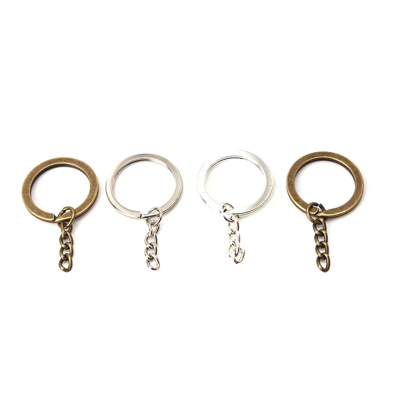 MEIBEADS 5pcs/lot High Quality Three Color Metal Key Chain Round Shape