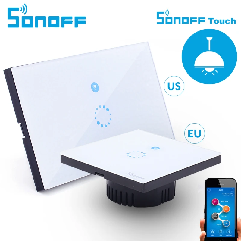 Itead Sonoff Touch Wall Wifi Switch Luxury Glass Panel Touch Led Wi Fi Wireless Remote Control