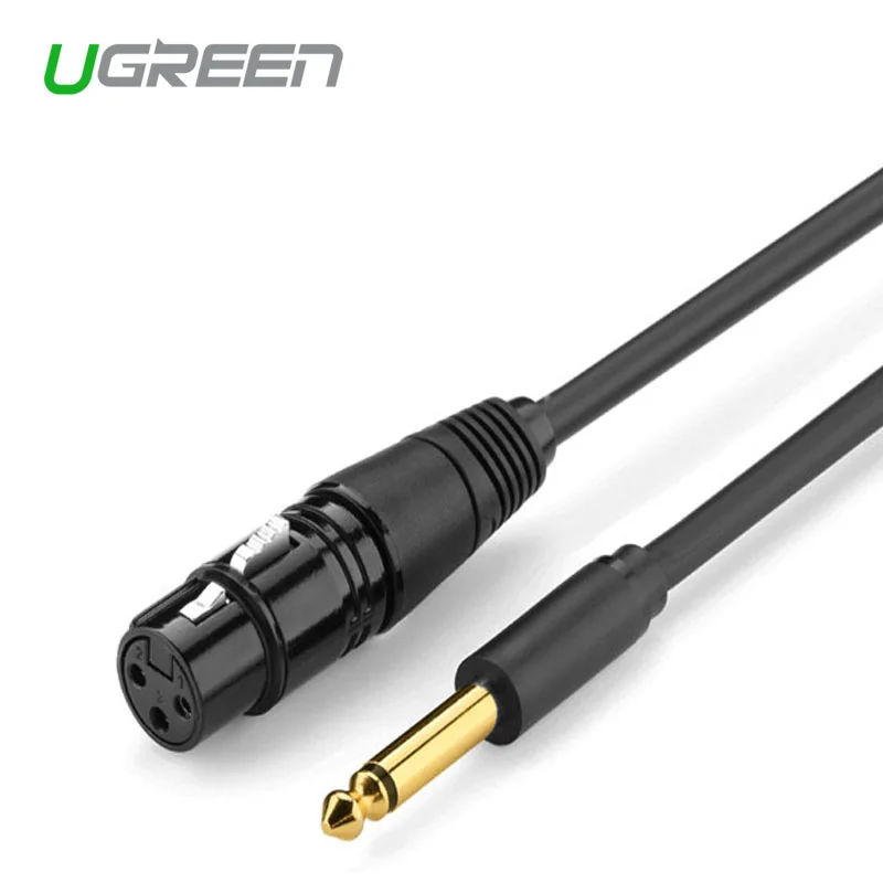Провод для микрофона Ugreen штекер XLR гнездо-гнездо 6 35/6 5 мм (1/4 дюйма) аудиокабель со