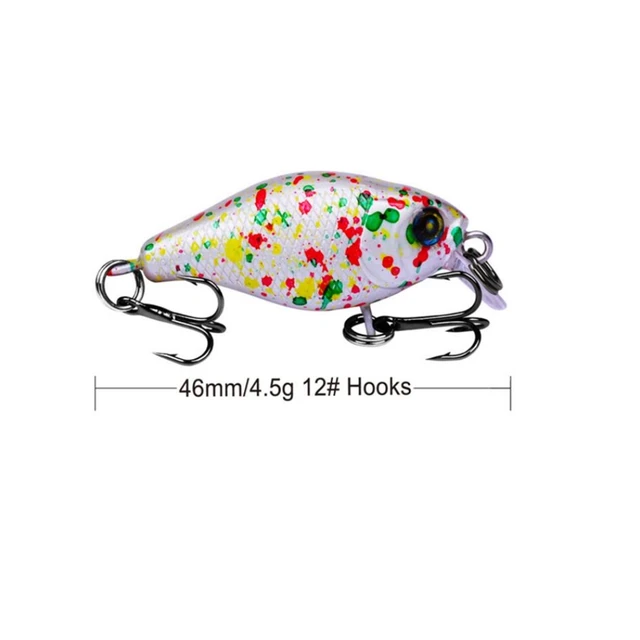 1Pcs/lot 46mm 4.5g Fishing Lures Hard Bait Minnow Fishing Lure Bass Crankbait Swimbait Trout Crank Baits with 12# hooks Tackle 5