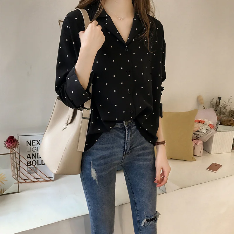 Women's Shirt Fashion Woman Blouses 2018 Long Sleeve Shirt Women Polka Dot Shirts Casual Ladies Tops Print Blouse Plus Size 4XL Women's Shirt Fashion Woman Blouses 2018 Long Sleeve Shirt Women Polka Dot Shirts Casual Ladies Tops Print Blouse Plus Size 4XL