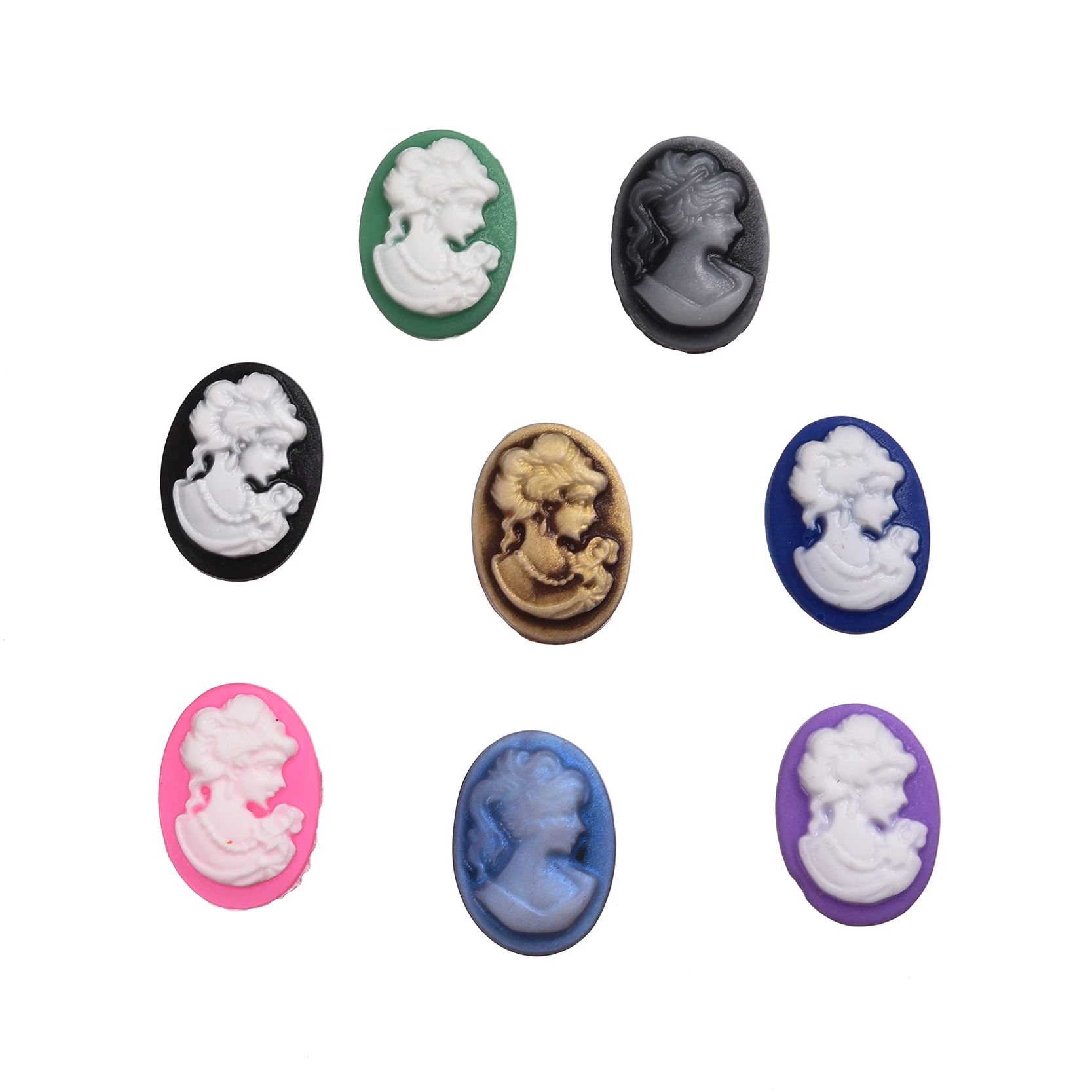 

50 Resin Mixed Girl Oval Embellishment Flatback Cabochon Scrapbook 18x13mm