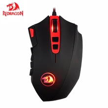 Redragon M901 Perdition Проводная игровая мышь большого размера программируемая 24000 dpi Лазерная геймерская мышь для ПК компьютера