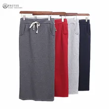 Сексуальная эластичная облегающая юбка средней длины с высокой талией, женская летняя одежда из хлопка, Тонкая Повседневная прямая юбка-карандаш средней длины,, B051