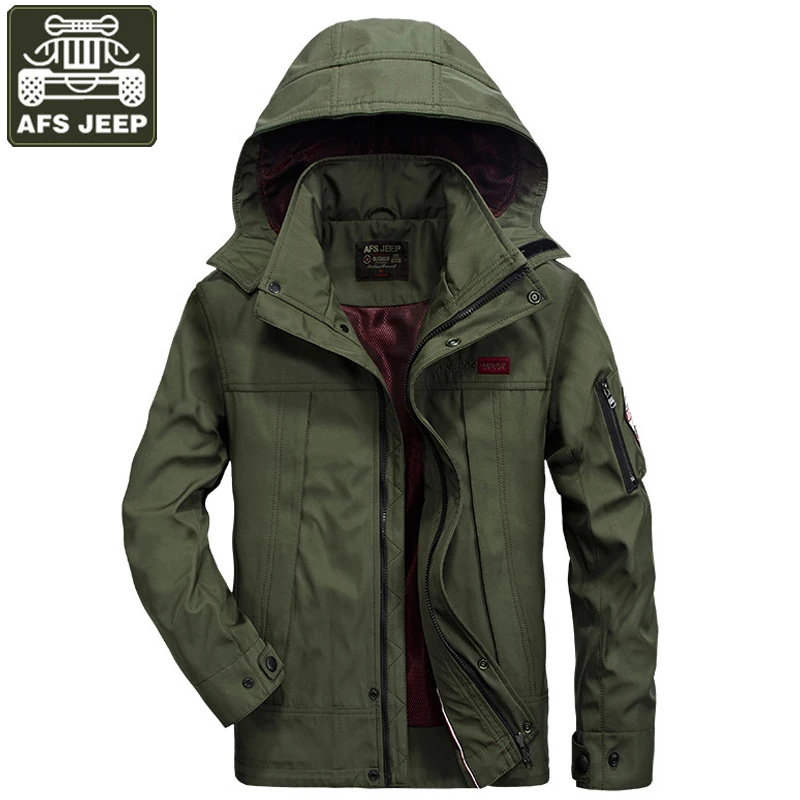 AFS JEEP куртка мужская однотонная модная армейская военная куртка пальто для мужчин Jaqueta Masculino ветровки размера плюс M-4XL мужская куртка