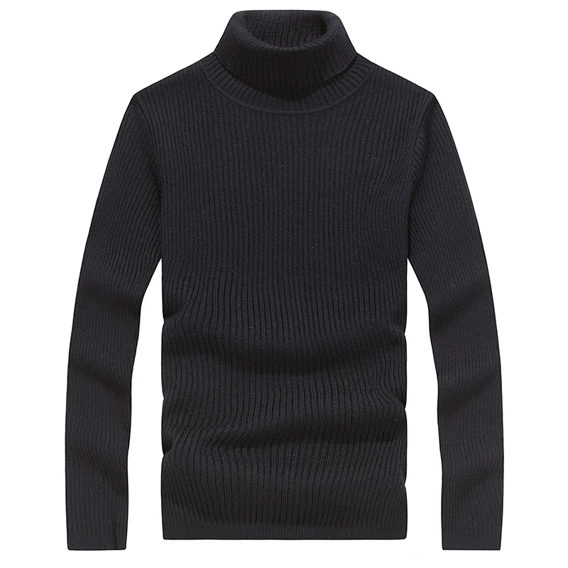 Men's Knitted Turtleneck Sweater Korean Style Casual Plain