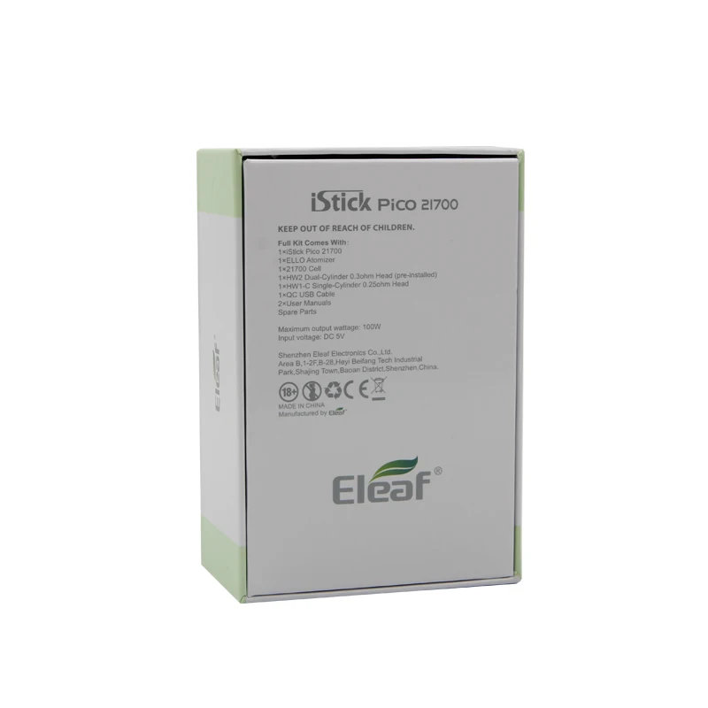 Eleaf iStick Pico 21700 Kit With Ello 2ml 4ml Atomizer 100W iSitck Pico 21700 Mod Vape Include 21700 Battery With HW1-C HW2 Coil Fits 18650 battery 02
