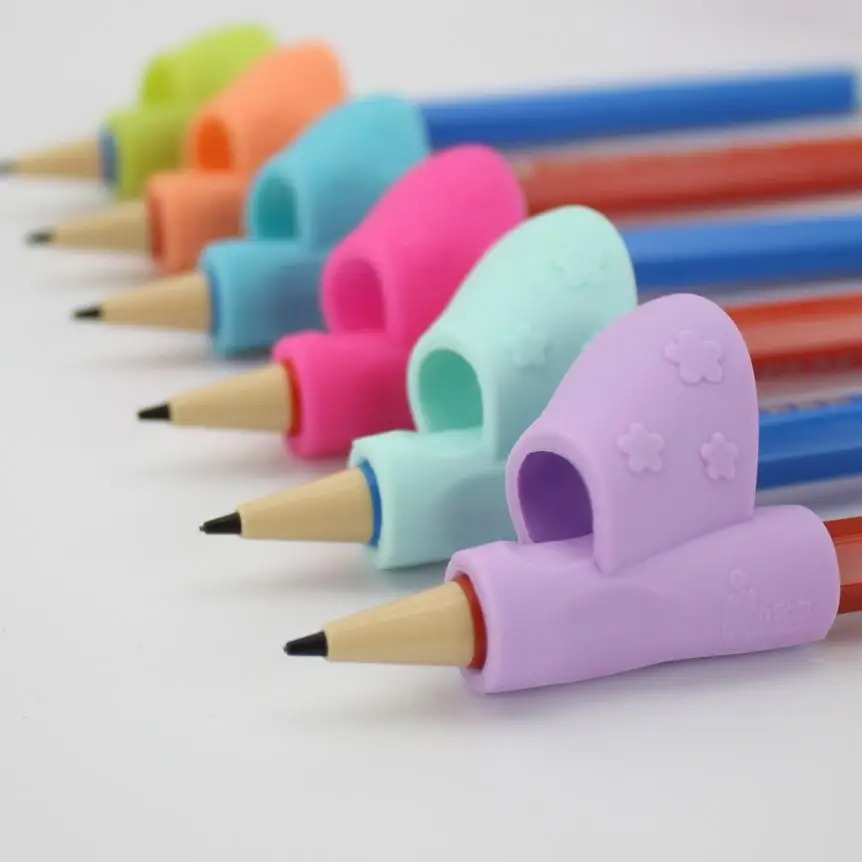 Товары для дома силиконовые 3 шт./компл. детский держатель для карандашей и ручек ручка для письма инструмент для коррекции осанки dec19 - Цвет: A