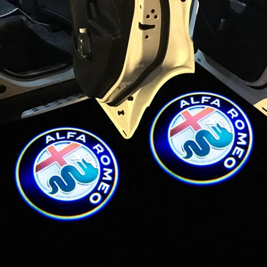 2 шт. для Alfa Romeo светодиодный проектор двери автомобиля с логотипом Giulia Giulietta Mito