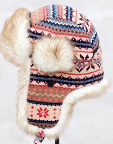 Очень теплые! Осенне-зимняя женская национальная Трендовая шапка lei feng Лыжная мотоциклетная термальная Летающая защита для ушей шапка ушей - Цвет: 56cm