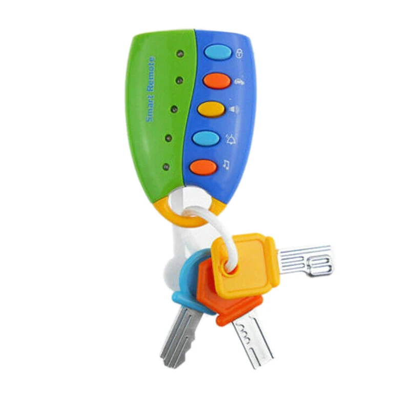 

Cartoon Baby Kids Musical Smart Remote Car Key Toy Car Voices Education Toys-Blue