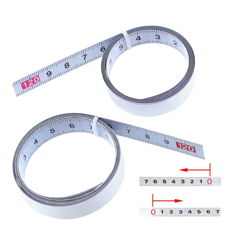 

1M Self Adhesive Tape Measure 12mm Width Metric Table Saw Steel Ruler Measuring Tape For Miter Track Stop Router Saw Tables