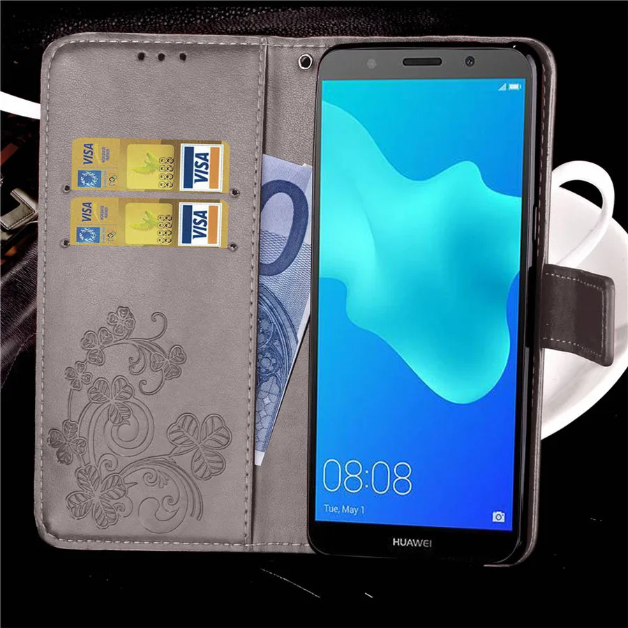 Huawei Y5 Prime 2018 чехол с откидной крышкой 5 45 дюймов новый кожаный магнитный бумажник