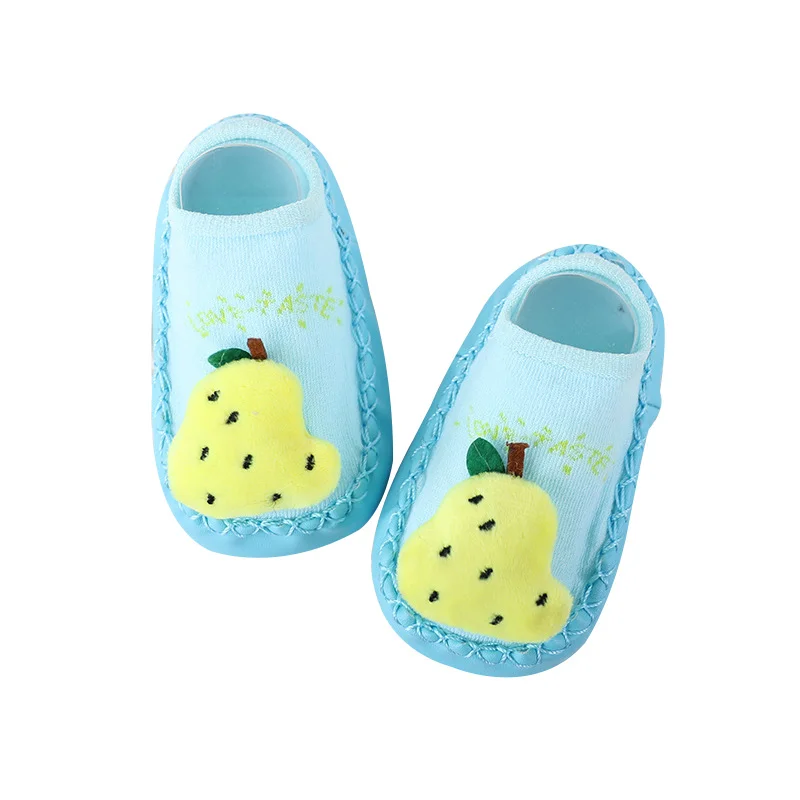 Cute Fruit Shoe Socks For Baby Combed Cotton Anti Slip Boy Girl Floor Socks Leather Sole Newborn Socks 0-12 Months Home Slippers (3)