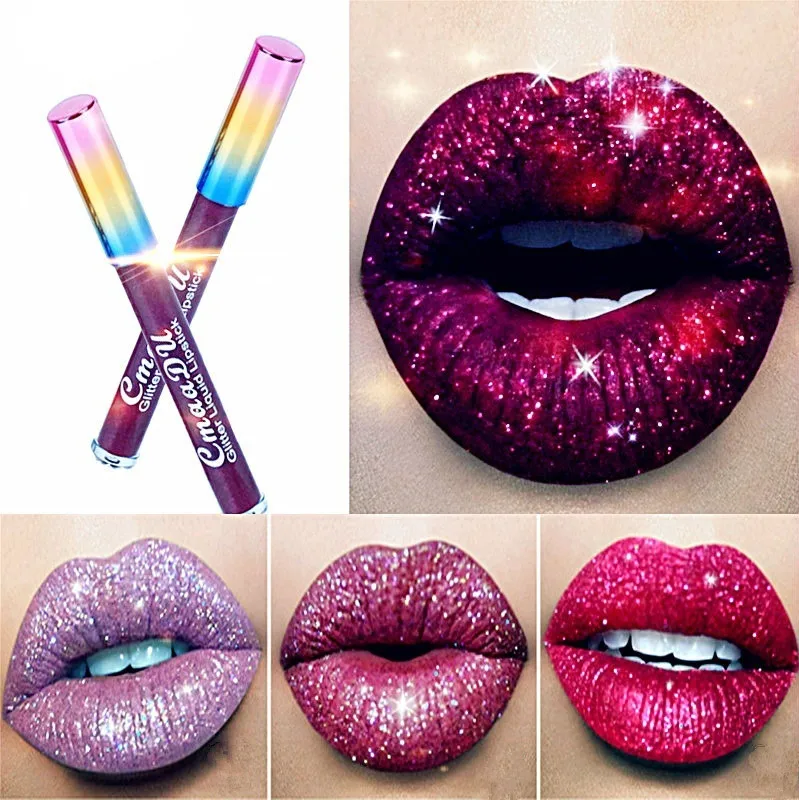 

6 color matte liquid lipstick waterproof long lasting matte lip gloss shiny metal pink red lip makeup