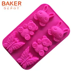 BAKER DEPOT силиконовые формы для мыло ручной работы DIY формы для выпечки инструменты торт формы желе пудинг формы Бабочка Медведь Кролик