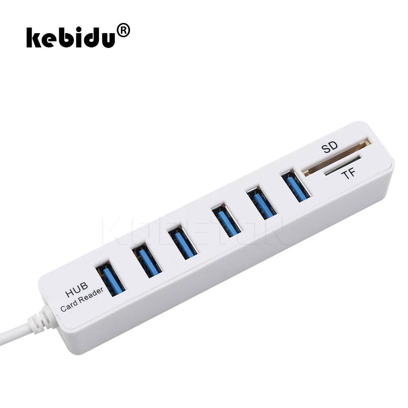 Kebidu 6 Порты и разъёмы разветвитель Многофункциональный usb-хаб 2 в 1 взаимный обмен
