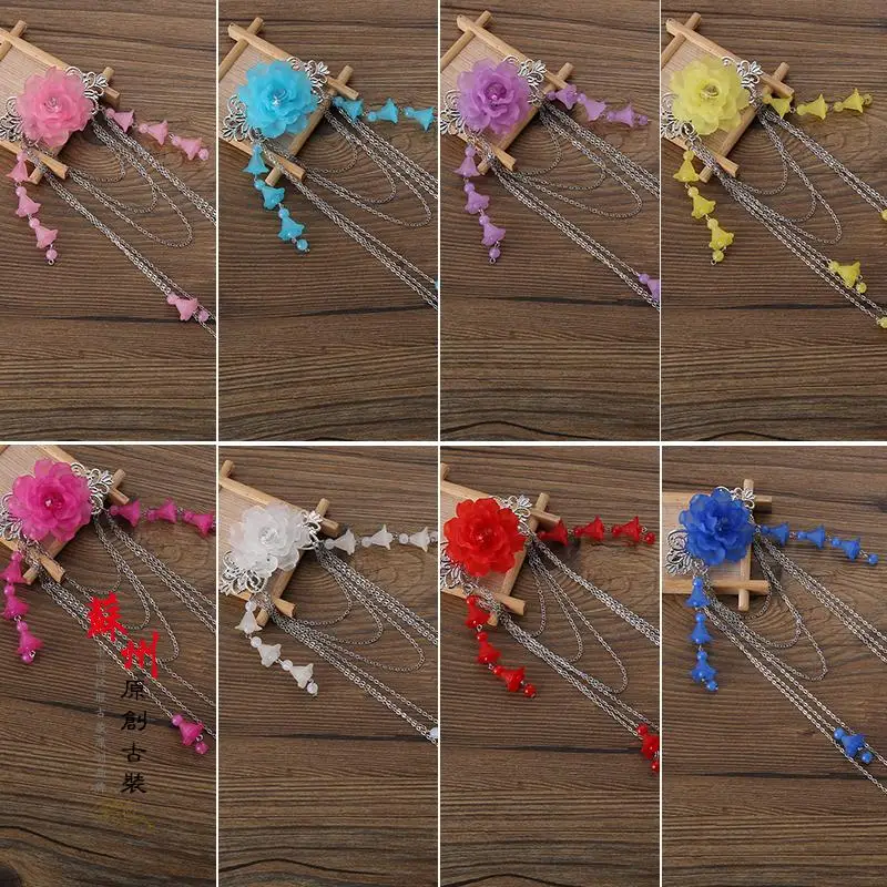 A 1pc remark color Многоцветный Винтаж заколка для волос сделанная вручную косплей аксессуары для волос китайское платье ханьфу украшение для волос расчески - Цвет: A 1pc remark color