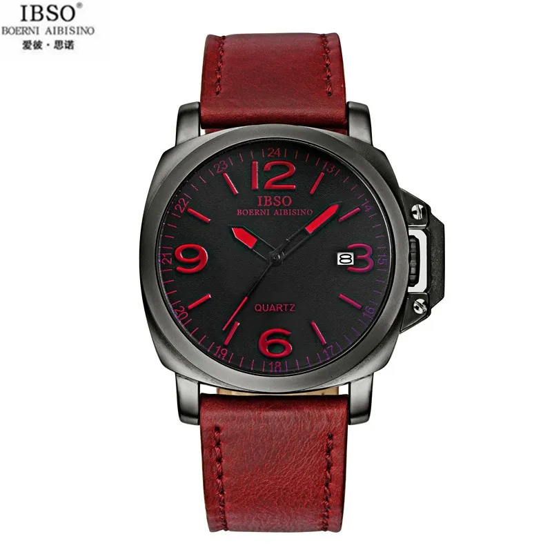 

2015 Selling Brand IBSO BOERNI AIBISINO Unisex Ultra Thin Round Dial Analog Wrist Watch with Waterproof & Leather Band 8113