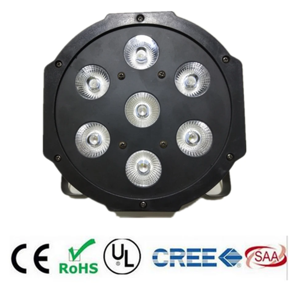 

LED Par 7x18W/15W/12W RGBWA+UV Stage Light Profession DJ DMX512 Effect Lighting Power In/Out For Clubs Home Entertainment