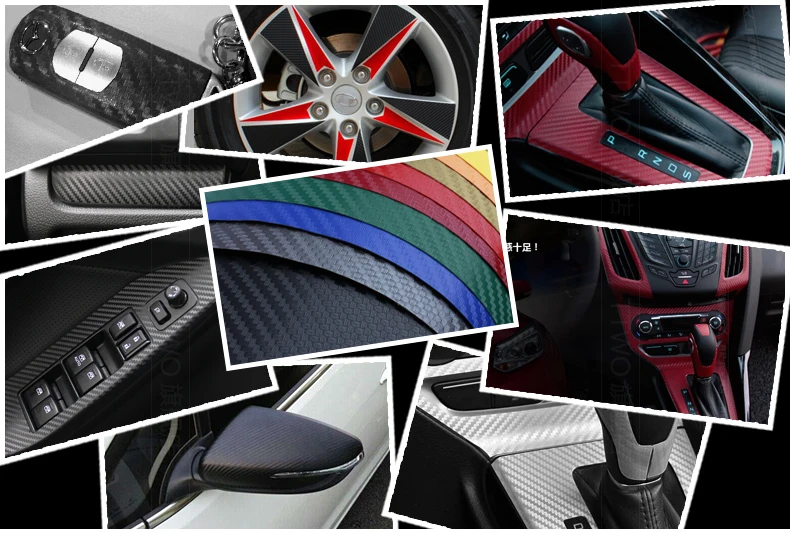  127cm x 30cm gray 3D carbon fiber film car stickers waterproof car styling wrap for Auto Vehicle de