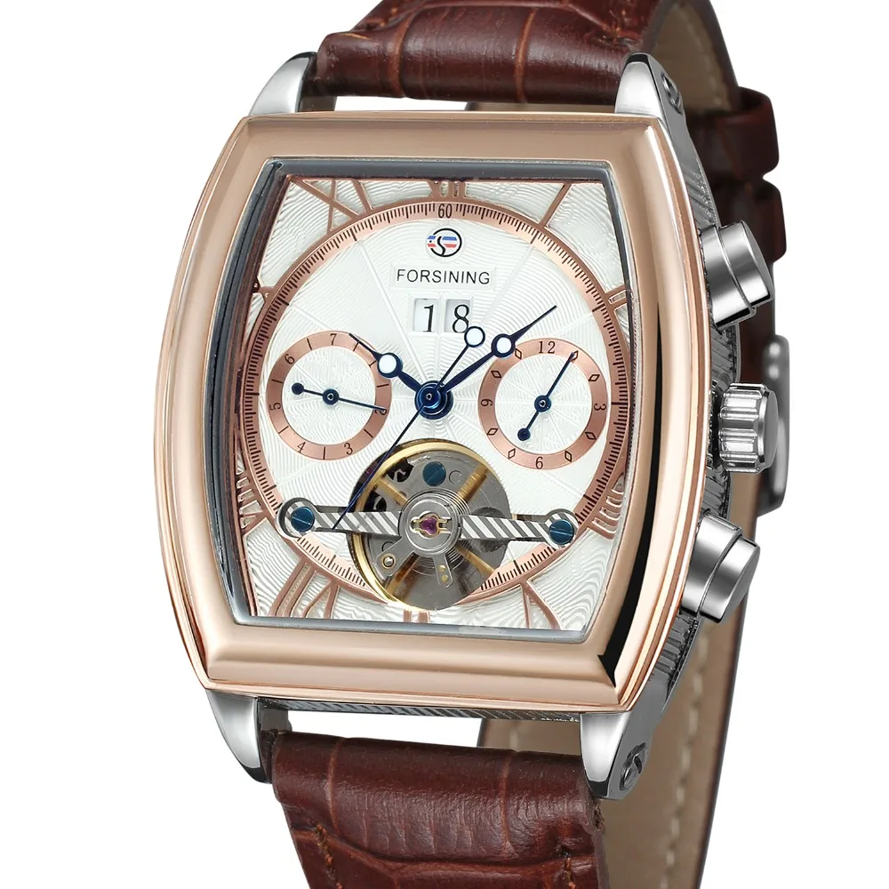 

Forsining Tourbillon Watches Mens Automatic Watch Men Luxury Brand Famous Leather Band Mechanical Watch Orologio Uomo Hodinky