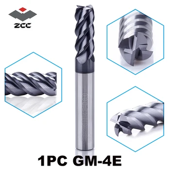 

1pc GM-4E cnc high speed profile milling cutter for metal solid carbide 4 flute 1-20mm fresas para madera end mill zcc.ct