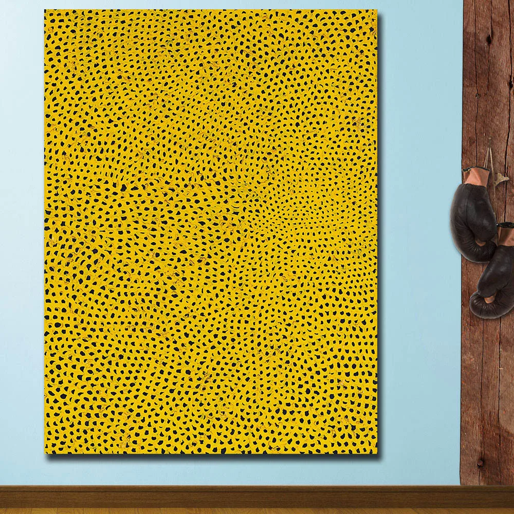 Print Oil Painting Wall painting Yayoi Kusama NET-NO.2 YELLOW Home Decorative Wall Art Picture For Living Room painting No Frame