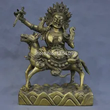 XD 00189 14 ''Китай Тибет Палден лхамо протектор Будда езды Бронзовая статуэтка лошади