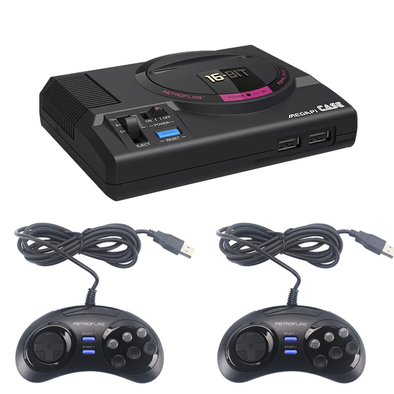 Beste Retroflag Megapi CASE M Voor Raspberry Pi 3 Model B Plus Klassieke Usb Controller M + Fan + Heatsinks + power Adapter Voor Retropie