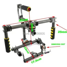 3 оси DSLR стеклоуглерод Волокно Бесщеточный Gimbal Ручка Камера крепление Рамки комплект