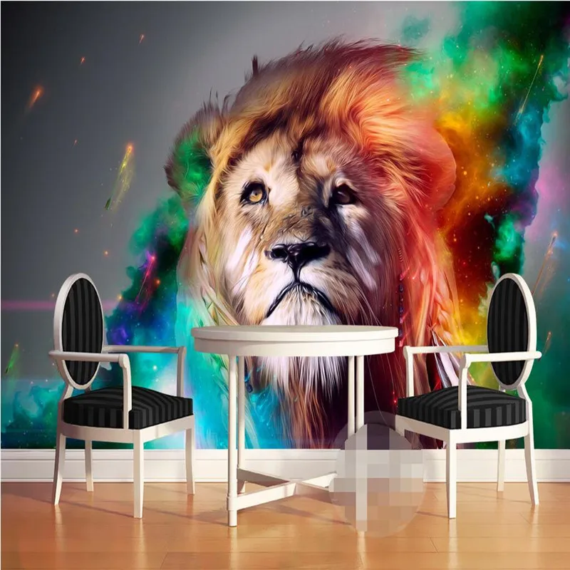 

custom photo wall mural wallpaper-3d Luxury Quality HD Color Lions Return the King mighty hand drawn style large wall mural-3d