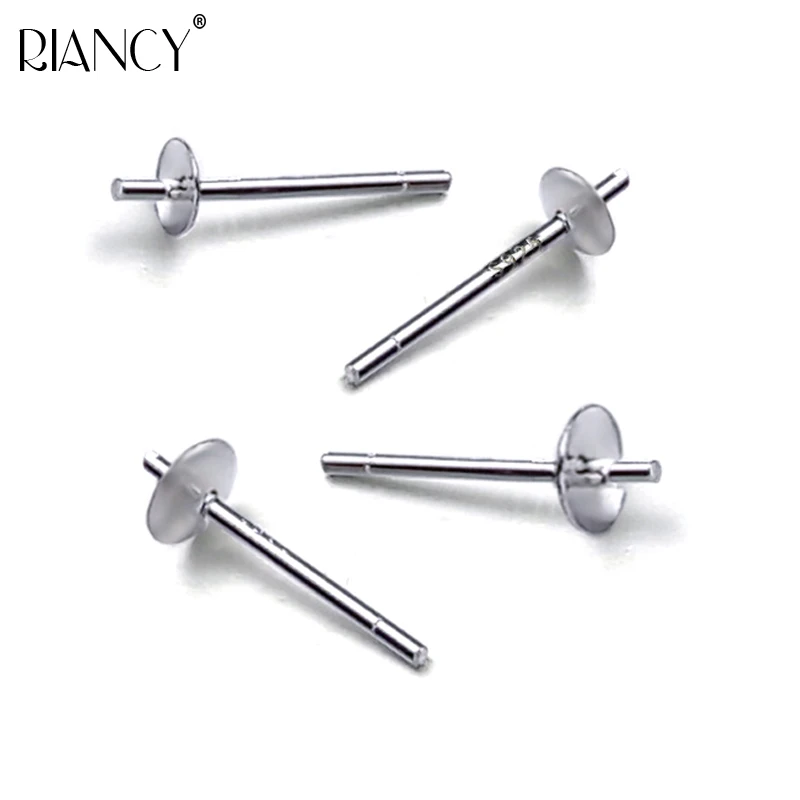 

1 pairs Fashion 925 Silver Pearl Stud Earrings Accessory simple paragraph Suitable for any size pearl Jewelry or crystal