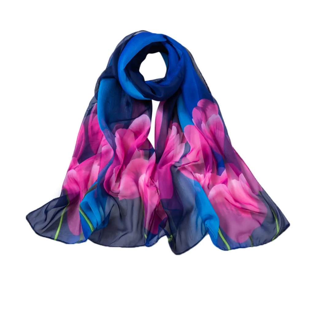 Новые модные женские туфли шали павлин печати длинные мягкие обёрточная бумага шарф Дамская шаль мягкие шарфы для женщин Фантастический шейный - Цвет: 2