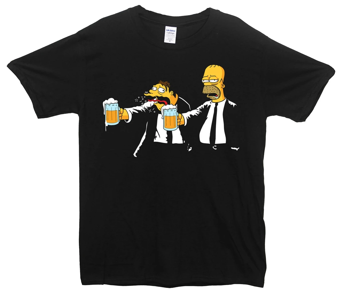 

GILDAN Brand Sud Fiction. Homer Simpson. Barney Gumble. Pulp Fiction. The Simpson T-Shirt Summer Men's Short Sleeve T-Shirt