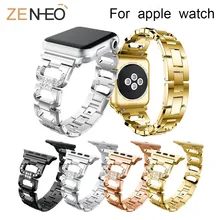 Женский металлический браслет для Apple Watch ремешок 44 мм 40 мм 38 мм 42 мм для iWatch серии 4 3 2 1 браслет стразы ремни ремень