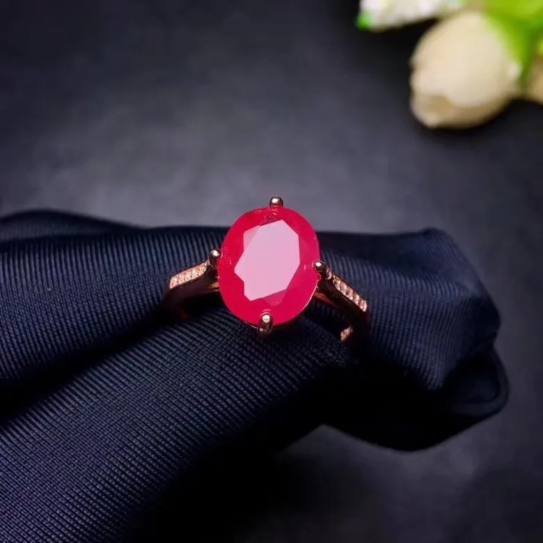 Рубиновое кольцо,, рубин, серебро 925 пробы, ювелирные изделия ручной работы, кольца на палец, драгоценный камень 8*10 мм