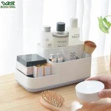 WBBOOMING Plastic Makeup Organizer Bathroom Kitchen Storage Box Cosmetic Organiser Office Desktop Makeup Jewelry Sundry Storage