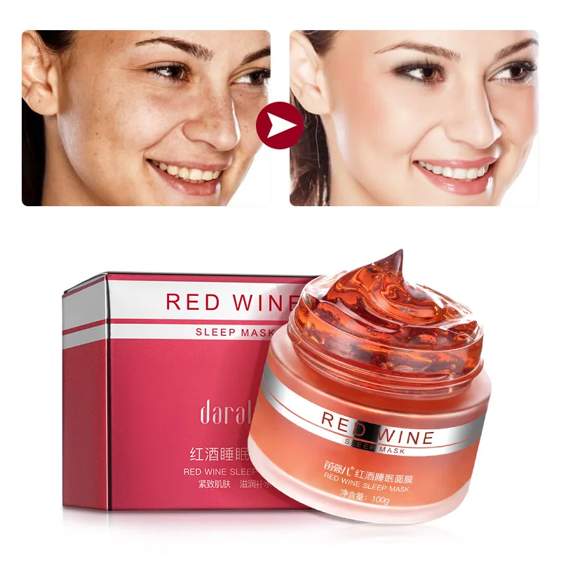 

100g Red Wine Whitening Sleeping Face Mask Moisturizing Night Cream Improve Skin Dull Delay Anti Aging Anti Wrinkle Skin Care