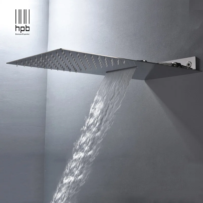 HPB 250x550cm 4 functions wall mounted waterfall rain shower set with handshower cold and hot water mixer with body Jet HP8012A HPB 250x550cm 4 functions wall mounted waterfall rain shower set with handshower cold and hot water mixer with body Jet HP8012A