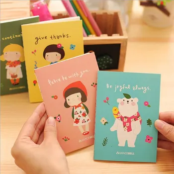 

1 pcs Mini Notebook 12 * 8.5cm Creative Cute Cartoon Notes This, Student Diaries, 20 Kinds Of Styles Optional Cartoon Brochure