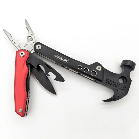 Acampamento ao ar Chave de Fenda Multifuncional Martelo Alicate Dobrável Multitools Livre Multi Ferramenta Edc Engrenagem Bits Prego Extrator Faca Abridor