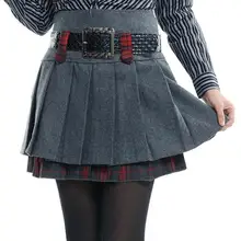 Новинка весна осень клетчатая короткая юбка Женская высокая талия плиссированная мини юбка размера плюс xxxxl