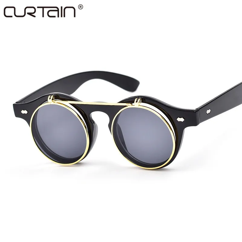 

CURTAIN Fashion retro sunglasses ladies brand designer retro sunglasses female glasses steam punk mirror Oculos De Sol