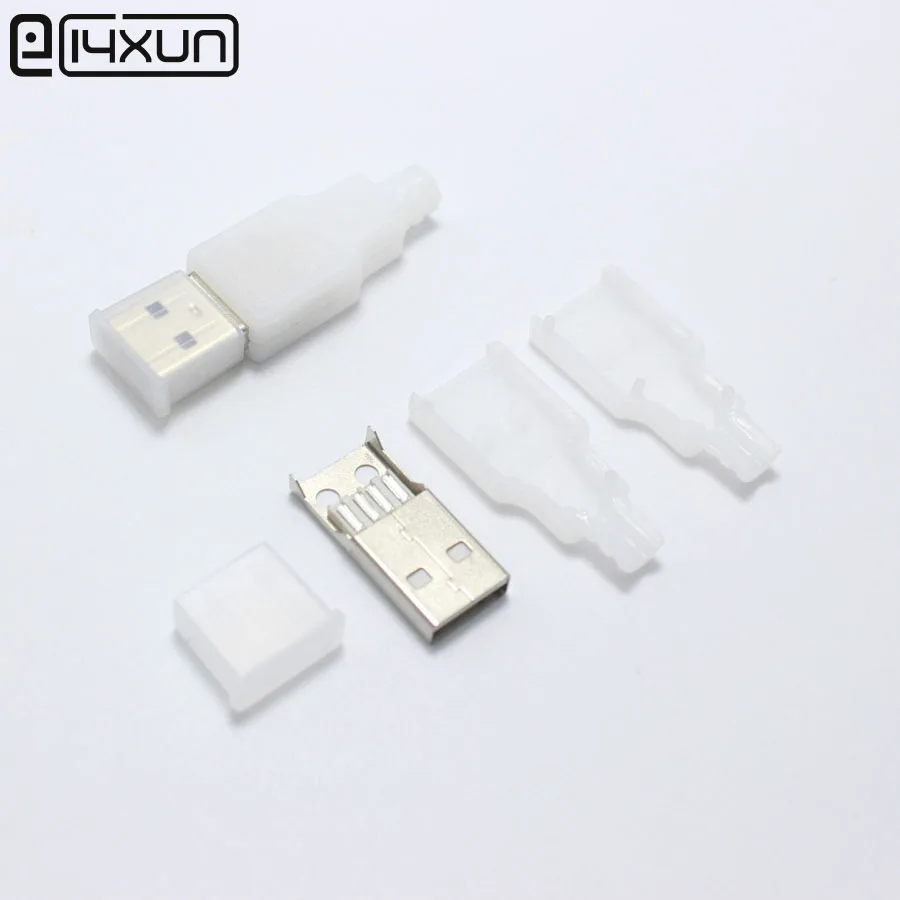 10 комплектов сделай сам USB 2 0 тип А штекер адаптер в сборе разъем розетка белый